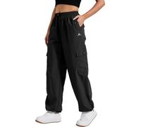 Pioneer Camp Pantalon cargo ample pour femme avec 6 poches, séchage rapide, léger, randonnée, jogging, noir, Taille XL