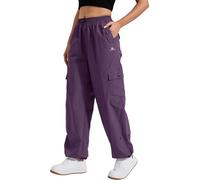 Pioneer Camp Pantalon cargo ample pour femme avec 6 poches, séchage rapide, léger, randonnée, jogging, violet foncé, Taille L