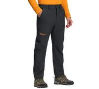 Pioneer Camp Pantalon softshell pour homme - Pantalon d'extérieur chaud doublé en polaire - Imperméable et coupe-vent - Pantalon de trekking d'hiver - Pantalon de randonnée, Noir , XL