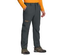 Pioneer Camp Pantalon softshell pour homme - Pantalon d'extérieur chaud doublé en polaire - Imperméable et coupe-vent - Pantalon de trekking d'hiver - Pantalon de randonnée, gris foncé, S