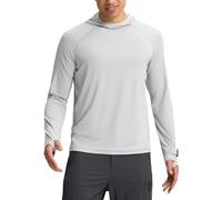 Pioneer Camp Sweat à capuche UPF 50+ pour homme comme t-shirt de protection UV - Rashguard d'extérieur à séchage rapide pour les sports nautiques, la pêche et l'été avec trou pour les pouces, gris