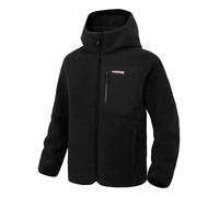 Pioneer Camp Veste Polaire ZippéE Homme - Capuche Haute, Tissu Chaud et Confortable, 5 Poches Fonctionnelles - Parfaite pour RandonnéE, Trekking, Ski Ou Ville（Black;XXL