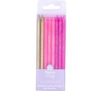 Pioneer Europe - Paillettes - Lot de 16 bougies - Cire SG29599 (taille unique) (Rose/or)