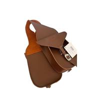 PIONEER - Sacoches en Cuir Noir pour Chevaux pour l'Équitation - Selle Western - Avant - Tabac
