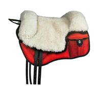 PIONEER Selle de Cheval en Air Mesh Résistante et Respirante pour Une Montée Naturelle, Selle d'Équitation Fabriquée en Italie avec Siège en Laine, Bareback 60x45cm avec Sangle en Néoprène - Noir