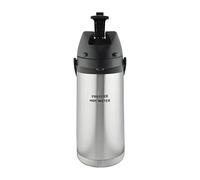 Pioneer Thermos à Pompe INOX 1,9 L avec Étiquette Eau | Thermos étanche avec pompe à levier et étiquette Eau pour une identification rapide des boissons