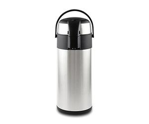 Pioneer Thermos de 3,0 litres, pompe à pression: distributeur de boissons | Corps en acier inoxydable, couvercle et poignée de transport en plastique ; garde les boissons au frais jusqu'à 24 heures