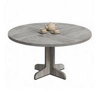 PioneerWorks Table à Manger Ronde 120 x 120 x 75 cm Table de Cuisine avec Base Croisée Pour 6 Personnes Industriel Gris