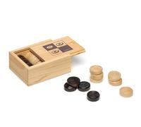 Pions en bois pour jeu de dames beige TU