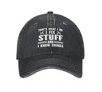 PIORUJK Femmes Hommes C’est ce Que Je Fais Je répare des Trucs et Je Sais des Choses Casquette de Baseball imprimée Trucker Papa Chapeau De Baseball Snapback Casquette