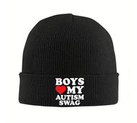 PIORUJK Les garçons adorent Mon Style d’autisme Drôle de Sensibilisation à l’autisme Bonnets à Double Peau Skullies Tuques Kpop Hommes Chauds Bonnets Autumn Hiver