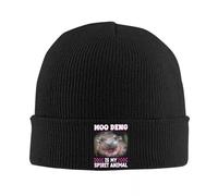 PIORUJK Moo Deng Le Célèbre Bébé Rebondissant Cochon Chapeau Automne Hiver Bonnet Mode Mignon Bébé Hippopotame Cap Unisexe Acrylique Bonnet