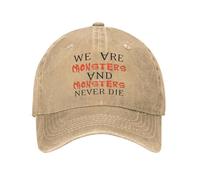 PIORUJK Rétro Nous Sommes Petits Monstres Casquettes de Baseball pour Hommes Femmes en détresse lavé Casquette de Soleil en Plein air d’été Cadeau Casquettes Chapeau