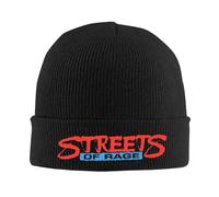 PIORUJK Rétro Streets of Rage Casquettes tricotées Bonnet pour Hommes Femmes Chapeaux d’Hiver Acrylique Streets of Rage Genesis Vintage Game Warm Cap