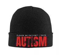 PIORUJK S’il Vous plaît Soyez Patient J’AI l’autisme Bonnet Chapeaux Sensibilisation à l’autisme Bonnet Chapeaux Graphique Tricot Chapeau Hiver Drôle Femelle Kpop Casquette Élastique