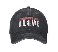 PIORUJK Schrödinger est Mort et Vivant drôle Casquettes de Baseball en détresse délavé paradoxe Casquette de Soleil Hommes Femmes Plein air Chapeau réglable