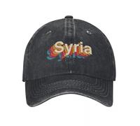PIORUJK Syrie Logo Syrien Unisexe Style Casquette Casquette en Denim en Détresse Chapeau Casual Extérieur Toutes Saisons Voyage Couvre-Chef