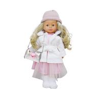 Pioupiou et Merveilles- Dimian- Poupée Bambolina en Manteau Blanc - 46 cm - Une poupée Qui Parle, Chante et raconte Cendrillon - 100 Mots et 3 chansons - Accessoires pour Cheveux - Texture Souple