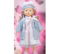 Pioupiou et Merveilles- Dimian- Poupée Bambolina en Manteau Gris - 46 cm - Une poupée Qui Parle, Chante et raconte Cendrillon - 100 Mots et 3 chansons - Accessoires pour Cheveux - Texture Souple