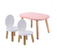 Pioupiou et Merveilles Table et chaise 1-4 ans Ensemble Table et Chaises Enfant - Ovaline Blanc & Rose - 1-4 ans Blanc/Rose De 12 mois à 4 ans