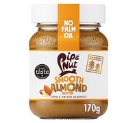 Pip & Nut - Beurre d'amande lisse (6 x 170 g) | Beurre de noix naturel, sans huile de palme, sans sucre ajouté, amandes hautement oléiques, riche en graisses insaturées, sans gluten, végétalien, sans produits laitiers
