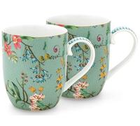 Pip Studio 51002247 Jolie Flowers Blue Lot de 2 gobelets avec anse Petit format