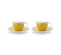 Pip Studio 51004152 La Majorelle Set2 Tasse à expresso avec dessous Jaune