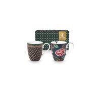 Pip Studio Berry Blues Lot de 2 gobelets à anse XL 450 ml