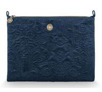 Pip Studio Cosmetic Flat Pouch L Velvet Quilted Days Blue