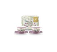 PIP STUDIO Ensemble de 2 tasses à cappuccino avec soucoupes LILY & LOTUS 280 ml lilas