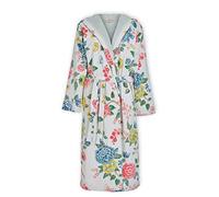 PiP Studio Good Evening Peignoir de bain kaki pour sauna, matin avec motif floral imprimé en tissu éponge velours, Blanc., S