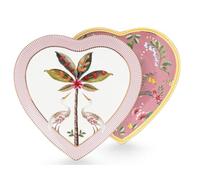 PIP STUDIO La Majorelle Lot de 2 assiettes en forme de cœur 21,5 cm en porcelaine de qualité avec accents dorés élégants et motif exotique et imaginatif