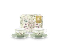 Pip Studio Lily&Lotus Light Green Lot de 2 tasses avec soucoupe, 280 ml