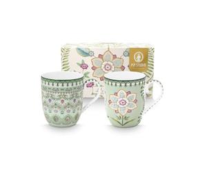 Pip Studio Lily&Lotus Lot de 2 gobelets Vert clair 145 ml