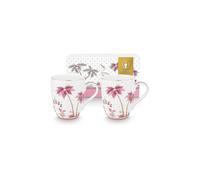 PIP STUDIO Lot de 2 grands mugs à anse 350 ml JOLIE DOTS Or/Rose blanc