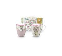 PIP STUDIO Lot de 2 grands mugs à anse LILY & LOTUS 350 ml lilas