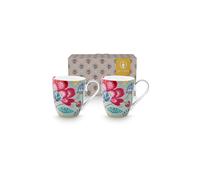 PIP STUDIO Lot de 2 tasses à anse 450 ml XLarge BLOOMING TALES Fantasy Blue bleu clair