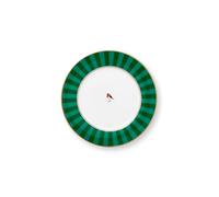 Pip Studio Love Birds Assiette à petit-déjeuner Motif rayures Vert 21 cm
