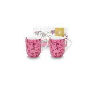 Pip Studio Jolie Flowers Lot de 2 gobelets Rose Petit format 145 ml