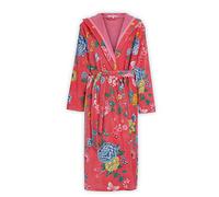 PiP Studio Peignoir de bain Good Evening Corail Sauna Éponge Fleurs Motif floral Peignoir de chambre Fleuri avec Capuche, Taille : M