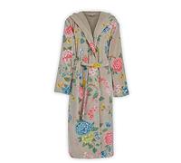 Pip Studio Good Evening Peignoir de bain en tissu éponge avec capuche et imprimé floral Bleu, kaki, L