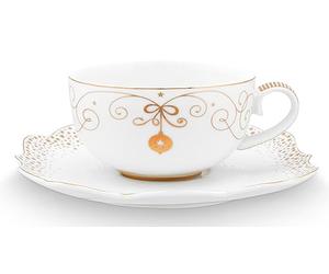Pip Studio Royal Winter White Tasse avec soucoupe, 225 ml