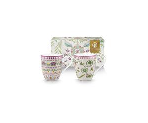 PIP STUDIO Set de 2 tasses à anse XLarge LILY & LOTUS 450ml violet