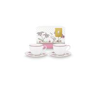 PIP STUDIO Tasse à cappuccino avec soucoupe, lot de 2, 120 ml JOLIE DOTS Or/Rose blanc