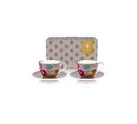 PIP STUDIO Tasse à cappuccino avec soucoupe, lot de 2, 280 ml BLOOMING TALES Fantasy Khaki camel