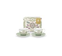PIP STUDIO Tasses à cappuccino avec soucoupes, lot de 2 LILY & LOTUS 280ml Vert clair vert clair