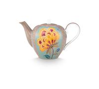 PIP STUDIO Théière Large 1600ml BLOOMING TALES Fantasy Khaki - Blue bleu clair
