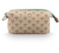 Pip Studio Trousse de Toilette Cooper Cosmetic Purse Jaipur Flower Light Green Taupe