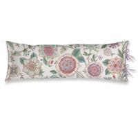 Pip Studio Viva Las Flores Coussin décoratif avec baies, bourgeons et tiges de papillons Blanc 30 x 90 cm