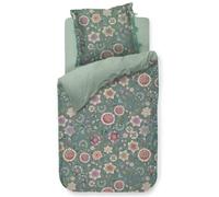 PIP Studio Viva Las Flores Parure de lit en percale Vert 155 x 220 + 80 x 80 cm